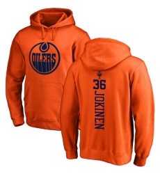 NHL Adidas Edmonton Oilers #36 Jussi Jokinen Orange One Color Backer Pullover Hoodie
