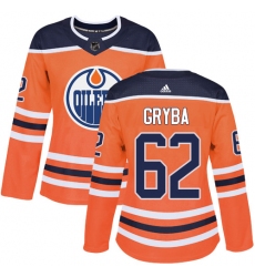 Women's Adidas Edmonton Oilers #62 Eric Gryba Authentic Orange Home NHL Jersey