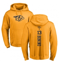 NHL Adidas Nashville Predators #13 Nick Bonino Gold One Color Backer Pullover Hoodie