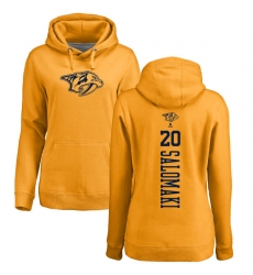 NHL Women's Adidas Nashville Predators #20 Miikka Salomaki Gold One Color Backer Pullover Hoodie