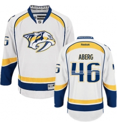 Youth Reebok Nashville Predators #46 Pontus Aberg Authentic White Away NHL Jersey