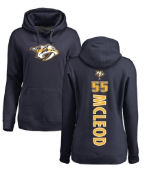 NHL Women's Adidas Nashville Predators #55 Cody McLeod Navy Blue Backer Pullover Hoodie