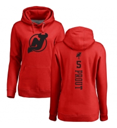 NHL Women's Adidas New Jersey Devils #5 Dalton Prout Red One Color Backer Pullover Hoodie