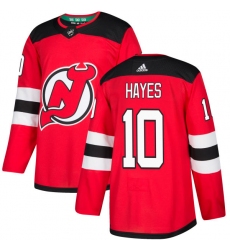 Men's Adidas New Jersey Devils #10 Jimmy Hayes Authentic Red Home NHL Jersey