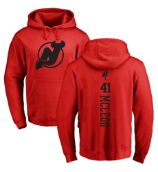 NHL Adidas New Jersey Devils #41 Michael McLeod Red One Color Backer Pullover Hoodie