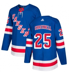 Men's Adidas New York Rangers #25 Adam Cracknell Authentic Royal Blue Home NHL Jersey