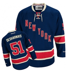 Youth Reebok New York Rangers #51 David Desharnais Authentic Navy Blue Third NHL Jersey