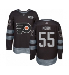 Men's Philadelphia Flyers #55 Samuel Morin Authentic Black 1917-2017 100th Anniversary Hockey Jersey
