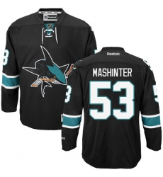 Men's Reebok San Jose Sharks #53 Brandon Mashinter Premier Black Third NHL Jersey