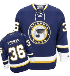 Men's Reebok St. Louis Blues #36 Robert Thomas Premier Navy Blue Third NHL Jersey