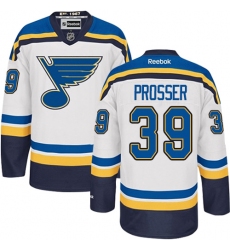 Youth Reebok St. Louis Blues #39 Nate Prosser Authentic White Away NHL Jersey