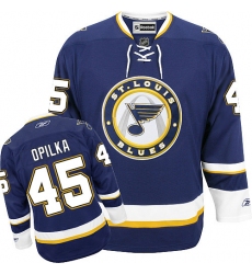 Women's Reebok St. Louis Blues #45 Luke Opilka Authentic Navy Blue Third NHL Jersey