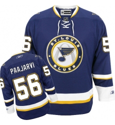 Youth Reebok St. Louis Blues #56 Magnus Paajarvi Premier Navy Blue Third NHL Jersey