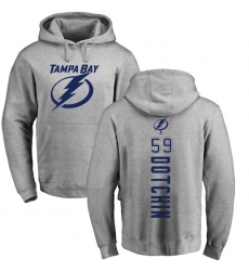 NHL Adidas Tampa Bay Lightning #59 Jake Dotchin Ash Backer Pullover Hoodie