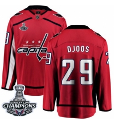 Men's Washington Capitals #29 Christian Djoos Fanatics Branded Red Home Breakaway 2018 Stanley Cup Final Champions NHL Jersey