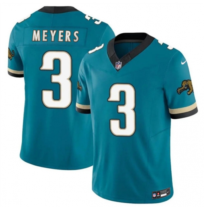 Men's Jacksonville Jaguars #3 Jokobi Meyers Teal 2025 F.U.S.E. Prowler Throwback Vapor Limited Football Stitched Jersey