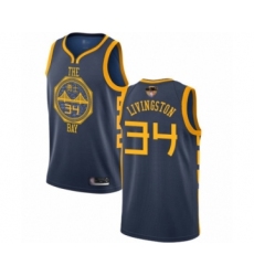 Men's Golden State Warriors #34 Shaun Livingston Swingman Navy Blue Basketball 2019 Basketball Finals Bound Jersey - City Edition