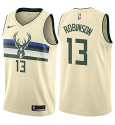 Men's Nike Milwaukee Bucks #13 Glenn Robinson Swingman Cream NBA Jersey - City Edition