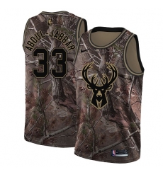 Men's Nike Milwaukee Bucks #33 Kareem Abdul-Jabbar Swingman Camo Realtree Collection NBA Jersey