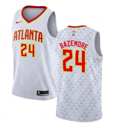 Men's Nike Atlanta Hawks #24 Kent Bazemore Authentic White NBA Jersey - Association Edition
