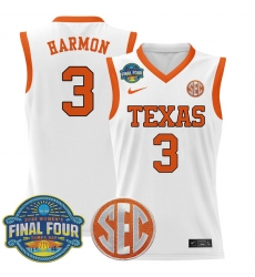 Men's Texas Longhorns #3 Rori Harmon White 2025 Sec Women’s Final Four Stitched Basketball Jersey