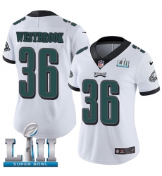 Women's Nike Philadelphia Eagles #36 Brian Westbrook White Vapor Untouchable Limited Player Super Bowl LII NFL Jersey