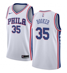 Women's Nike Philadelphia 76ers #35 Trevor Booker Authentic White NBA Jersey - Association Edition