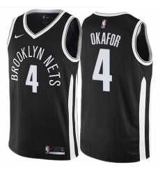 Men's Nike Brooklyn Nets #4 Jahlil Okafor Swingman Black NBA Jersey - City Edition