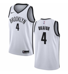 Men's Nike Brooklyn Nets #4 Jahlil Okafor Swingman White NBA Jersey - Association Edition
