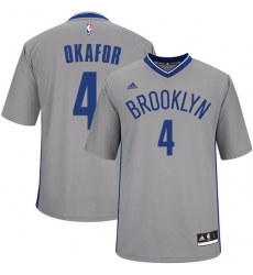 Youth Adidas Brooklyn Nets #4 Jahlil Okafor Swingman Gray Alternate NBA Jersey
