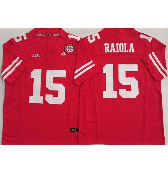 Men's Nebraska Cornhuskers #15 Dylan Raiola Red F.U.S.E. With Vapor Limited Stitched Football Jersey