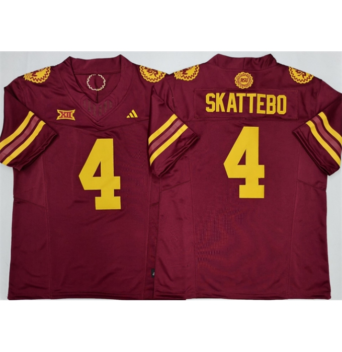 Men's Arizona State Sun Devils #4 Cam Skattebo Red 2025 F.U.S.E. Vapor Limited Stitched Jersey