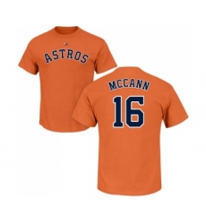 MLB Nike Houston Astros #16 Brian McCann Orange Name & Number T-Shirt