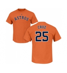 MLB Nike Houston Astros #25 Jose Cruz Jr. Orange Name & Number T-Shirt