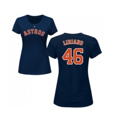 MLB Women's Nike Houston Astros #46 Francisco Liriano Navy Blue Name & Number T-Shirt