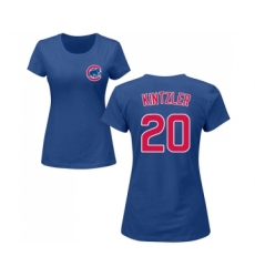 Baseball Women's Chicago Cubs #20 Brandon Kintzler Royal Blue Name & Number T-Shirt