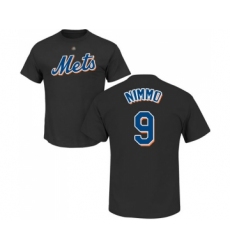 Baseball New York Mets #9 Brandon Nimmo Black Name & Number T-Shirt