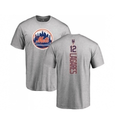 MLB Nike New York Mets #12 Juan Lagares Ash Backer T-Shirt