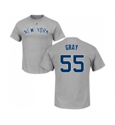 MLB Nike New York Yankees #55 Sonny Gray Gray Name & Number T-Shirt