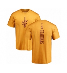 Basketball Cleveland Cavaliers #1 Nik Stauskas Gold One Color Backer T-Shirt