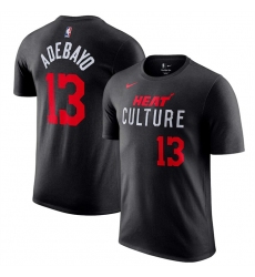 Men's Miami Heat #13 Bam Adebayo Black 2023-24 City Edition Name & Number T-Shirt