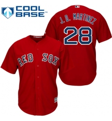 Youth Majestic Boston Red Sox #28 J. D. Martinez Replica Red Alternate Home Cool Base MLB Jersey