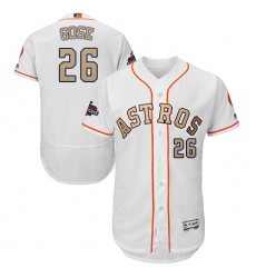 Men's Majestic Houston Astros #26 Anthony Gose White 2018 Gold Program Flex Base Authentic Collection MLB Jersey