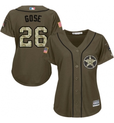Women's Majestic Houston Astros #26 Anthony Gose Replica Green Salute to Service MLB Jersey