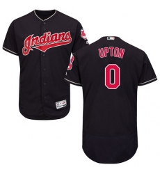 Men's Majestic Cleveland Indians #0 B.J. Upton Navy Blue Alternate Flex Base Authentic Collection MLB Jersey