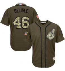 Men's Majestic Cleveland Indians #46 Matt Belisle Authentic Green Salute to Service MLB Jersey