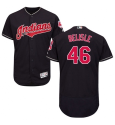 Men's Majestic Cleveland Indians #46 Matt Belisle Navy Blue Alternate Flex Base Authentic Collection MLB Jersey