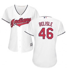 Women's Majestic Cleveland Indians #46 Matt Belisle Authentic White Home Cool Base MLB Jersey