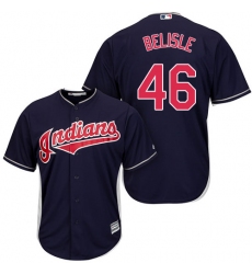 Youth Majestic Cleveland Indians #46 Matt Belisle Authentic Navy Blue Alternate 1 Cool Base MLB Jersey
