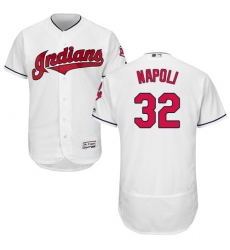 Men's Majestic Cleveland Indians #32 Mike Napoli White Home Flex Base Authentic Collection MLB Jersey